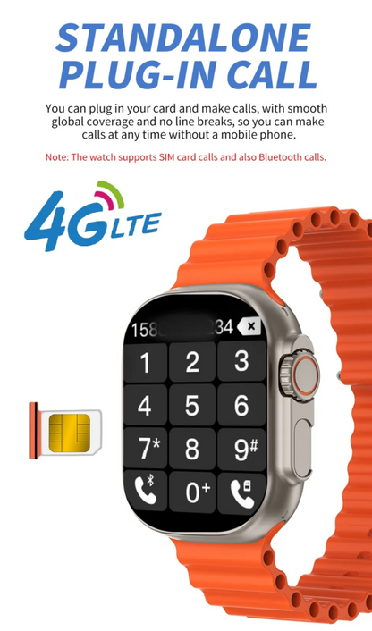 4g Smartwatch With Chip + Anti-spy Camera 4g Sim Support & Direct Bluetooth Calling | Best Quality Smartwatch (random Color)
